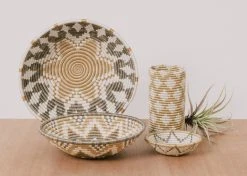 KAZI Extra Large Soft Gold Intore Wall Basket