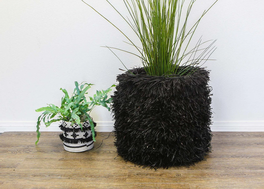 KAZI Fringed Black Stool Furniture 5 KAZI Fringed Black Stool Furniture