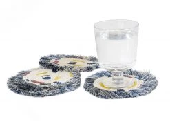 KAZI Fringed Blue Night Festival Geo Coaster Set