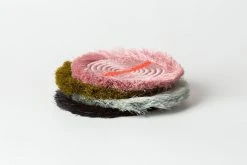 KAZI Fringed Multicolor Neon Coaster Set