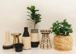 KAZI Home Goods Fringed Natural Stool With Frame