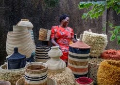 KAZI Home Goods Fringed Natural Stool With Frame