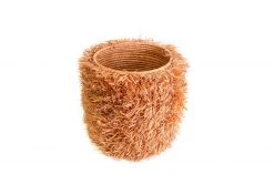 KAZI Fringed Peach Stool With Frame