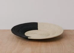 KAZI Geo Black + Natural Raffia Wall Plate Best Sellers