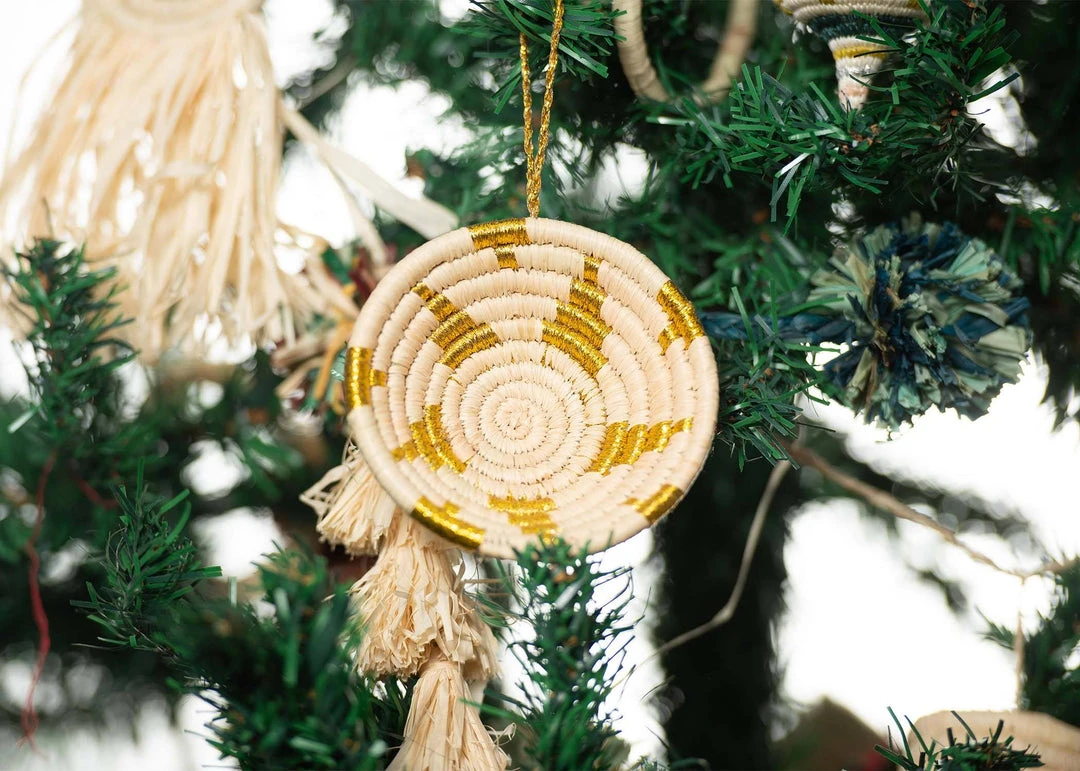 KAZI Fair Trade Gold Metallic Basket Ornament 4 KAZI Fair Trade Gold Metallic Basket Ornament