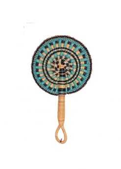 KAZI Gray Green Round Hand Fan