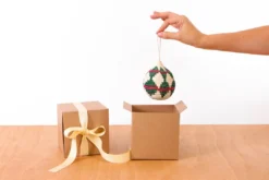 KAZI Fair Trade Green + Red Bulb Ornament 8 KAZI Fair Trade Green + Red Bulb Ornament