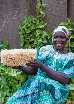 KAZI Medium Fringe Kisasa Round Basket Home Goods