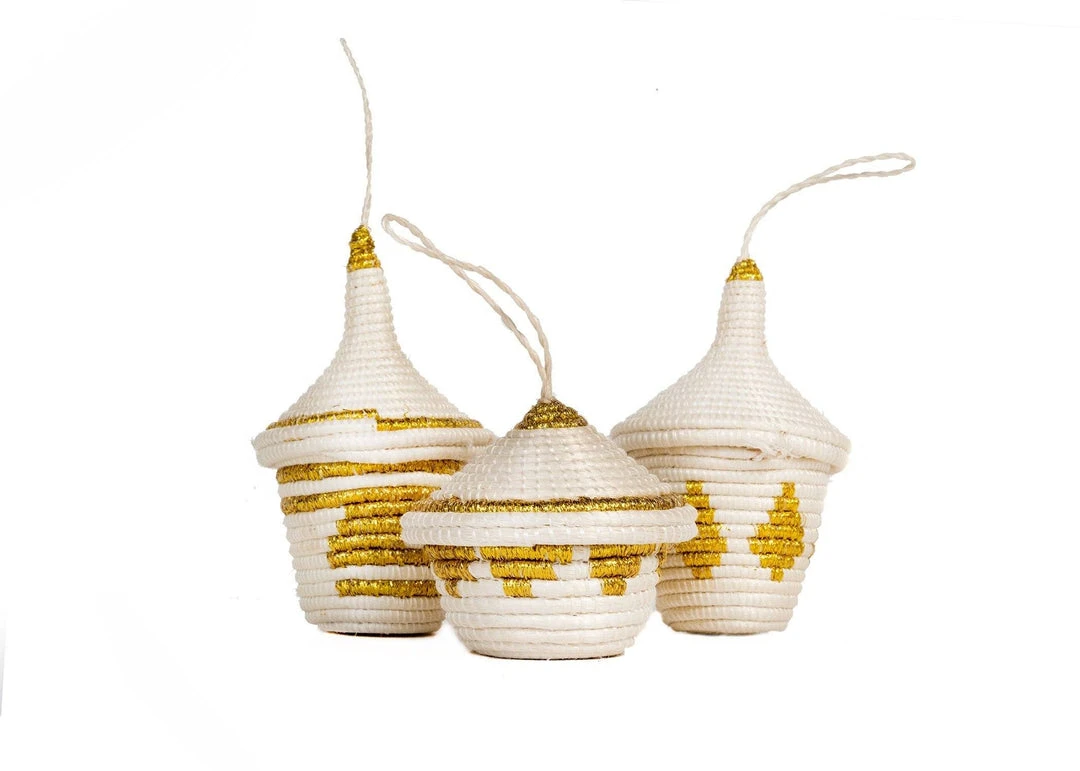 KAZI Metallic Gold Fete Ornament Set 3 KAZI Metallic Gold Fete Ornament Set