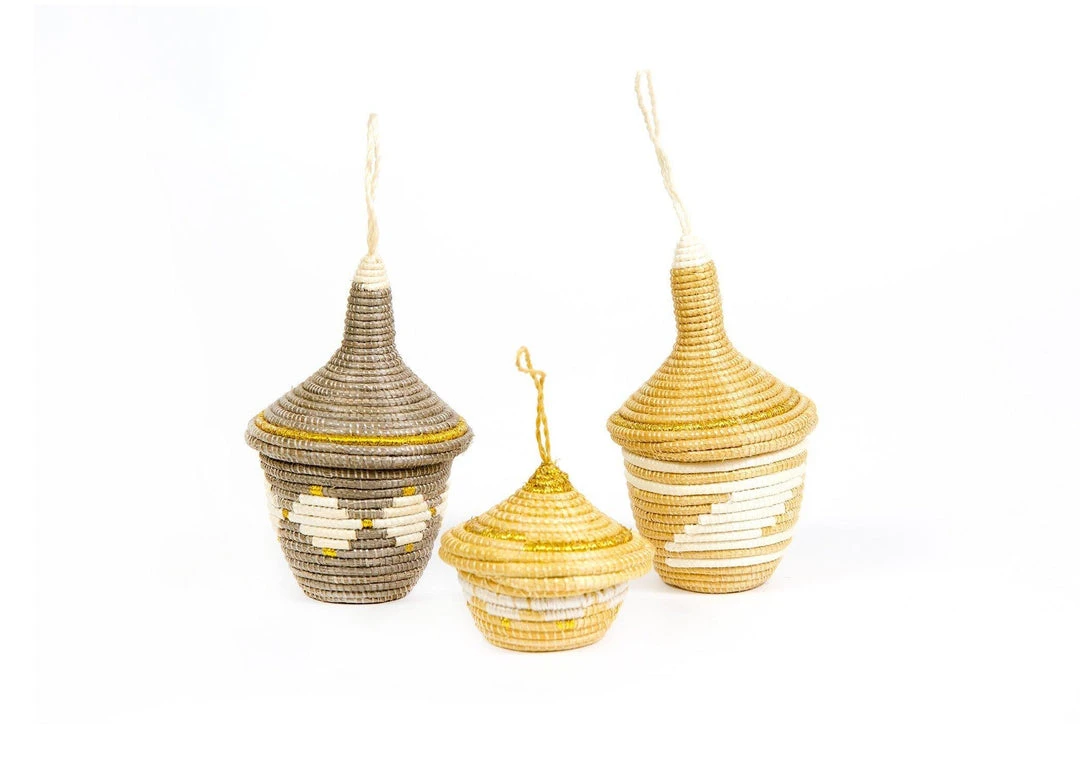 KAZI Metallic Gold + Mirage Gray Ornament Set 3 KAZI Metallic Gold + Mirage Gray Ornament Set