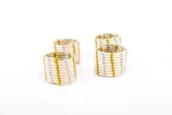 KAZI Metallic Gold + Silver Napkin Ring Set 8 KAZI Metallic Gold + Silver Napkin Ring Set
