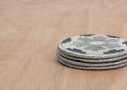 KAZI Metallic Gray Hope Oversized Coaster Set