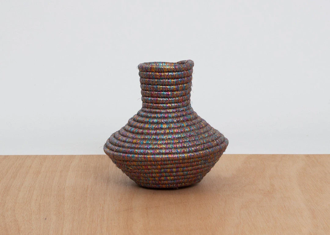 KAZI Home Goods Metallic Prism Short Tapered Vase 3 KAZI Home Goods Metallic Prism Short Tapered Vase