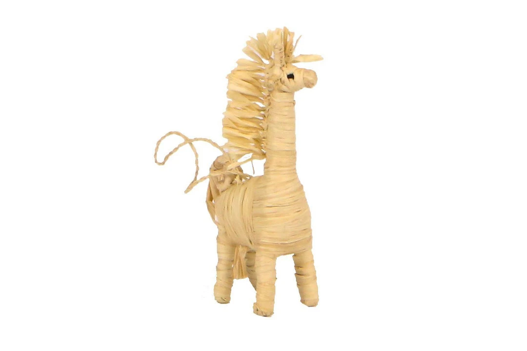 KAZI Fair Trade Natural Raffia Giraffe Ornament 3 KAZI Fair Trade Natural Raffia Giraffe Ornament