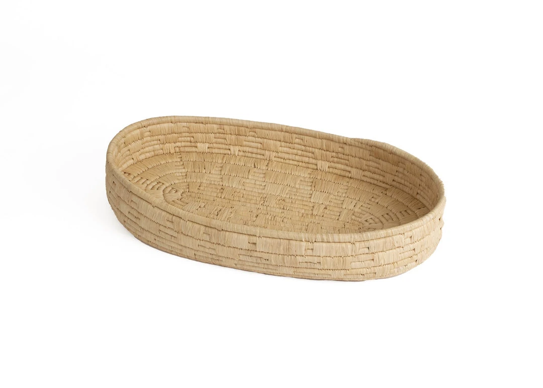 KAZI Natural Raffia Patterned Oval Tray Home Goods 3 KAZI Natural Raffia Patterned Oval Tray Home Goods