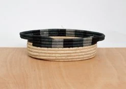 KAZI Opal Gray Color Blocked Oval Basket Home Goods