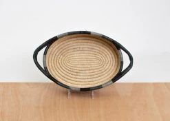 KAZI Opal Gray Color Blocked Oval Basket Home Goods 9 KAZI Opal Gray Color Blocked Oval Basket Home Goods