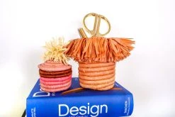 KAZI Peach Fringed Brush Cup 8 KAZI Peach Fringed Brush Cup