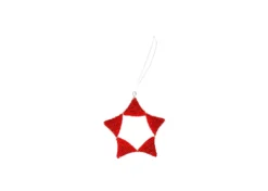 KAZI Red Beaded Star Ornament Fair Trade