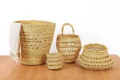 KAZI Home Goods Round Tapered All Natural Lace Basket