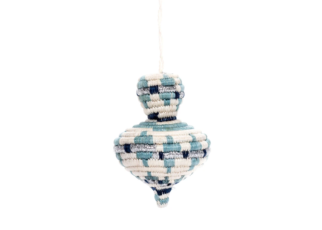 KAZI Fair Trade Rounded Blue Metallic Ornament 3 KAZI Fair Trade Rounded Blue Metallic Ornament