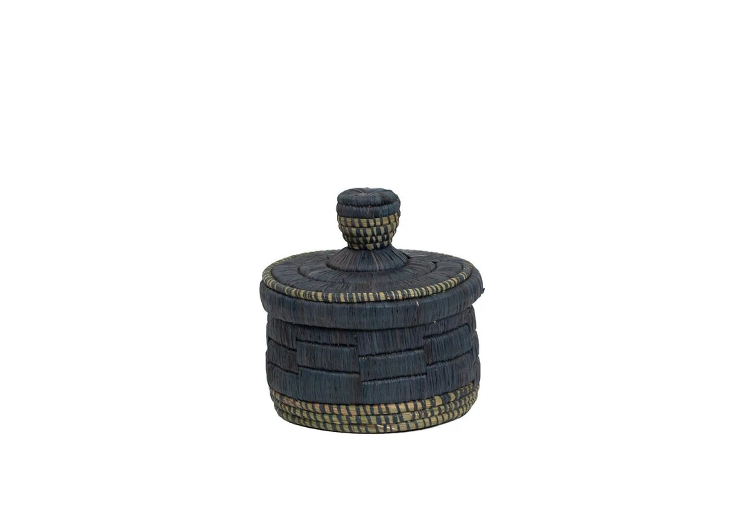 KAZI Home Goods Short Slate Raffia Box 3 KAZI Home Goods Short Slate Raffia Box
