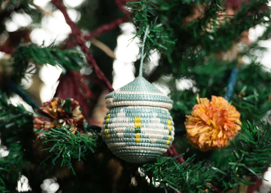 KAZI Silver Blue Egg Shaped Box Ornament 4 KAZI Silver Blue Egg Shaped Box Ornament