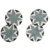 KAZI Silver Blue Hope Coaster Set