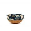 KAZI Silver Blue Mosaic Wooden Bowl Home Goods