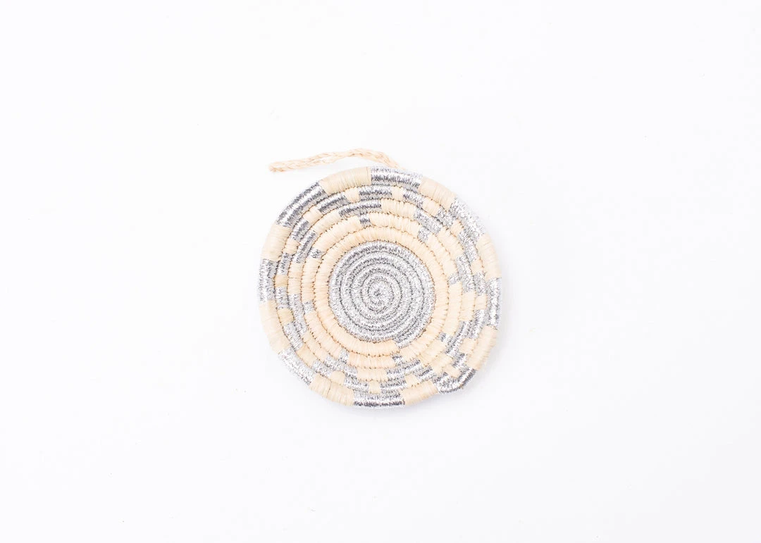 KAZI Silver Metallic Basket Ornament Fair Trade 3 KAZI Silver Metallic Basket Ornament Fair Trade