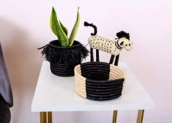 KAZI Small Black Fringed Catch All Home Goods 13 KAZI Small Black Fringed Catch All Home Goods