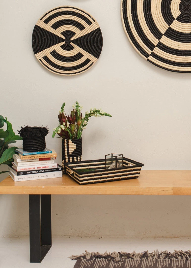 KAZI Small Black Fringed Catch All Home Goods 7 KAZI Small Black Fringed Catch All Home Goods