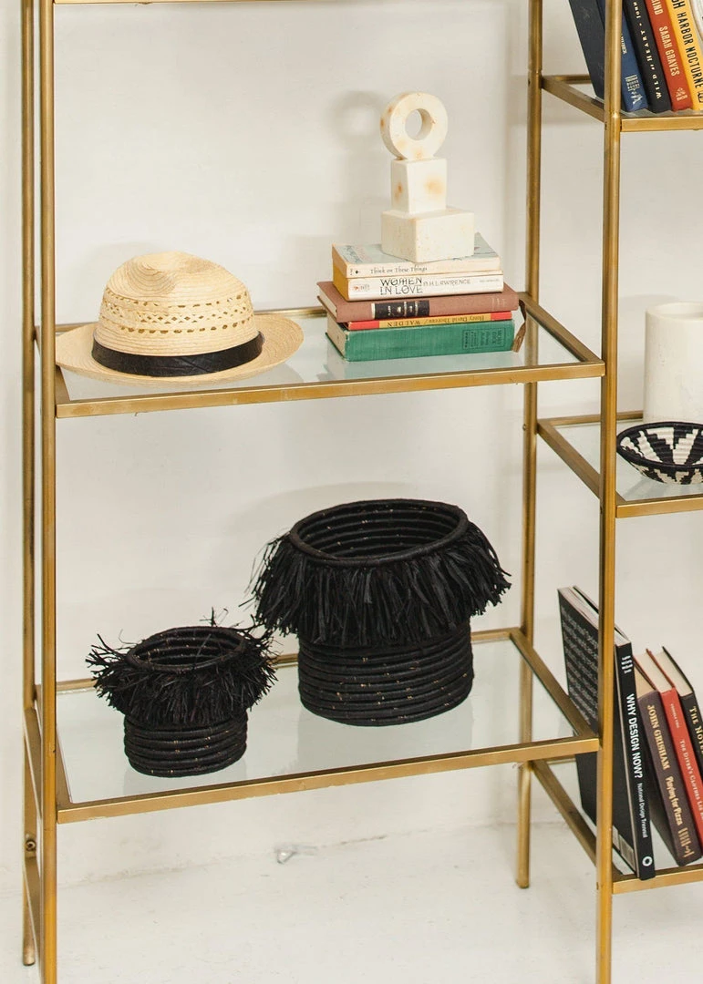 KAZI Small Black Fringed Catch All Home Goods 9 KAZI Small Black Fringed Catch All Home Goods