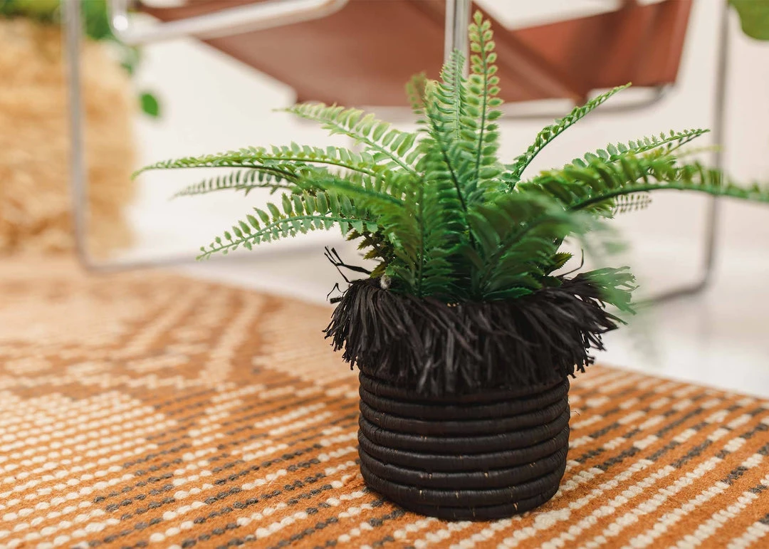 KAZI Small Black Fringed Catch All Home Goods 4 KAZI Small Black Fringed Catch All Home Goods