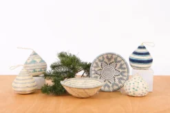 KAZI Soft Blue + Navy Bulb Ornament