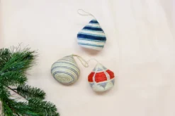 KAZI Soft Blue + Navy Bulb Ornament