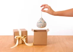 KAZI Soft Blue + Silver Bulb Ornament Fair Trade