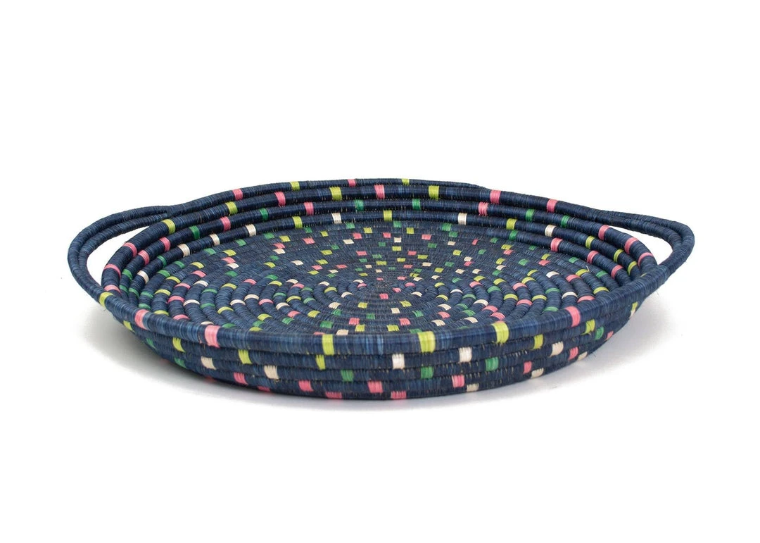 KAZI Home Goods Speckled Blue Night Celebration Wall Tray 4 KAZI Home Goods Speckled Blue Night Celebration Wall Tray