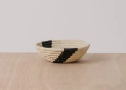 KAZI Striped Black + Natural Small Raffia Bowl 5 KAZI Striped Black + Natural Small Raffia Bowl