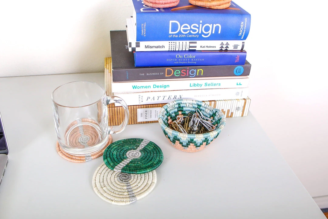 KAZI Striped Metallic Floret Coasters 5 KAZI Striped Metallic Floret Coasters