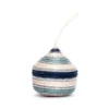 KAZI Fair Trade Striped Soft Blue + Silver Bulb Ornament 2 KAZI Fair Trade Striped Soft Blue + Silver Bulb Ornament