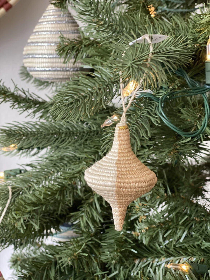 KAZI Teardrop Gold Metallic Ornament Fair Trade 4 KAZI Teardrop Gold Metallic Ornament Fair Trade