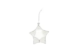 KAZI White Beaded Star Ornament