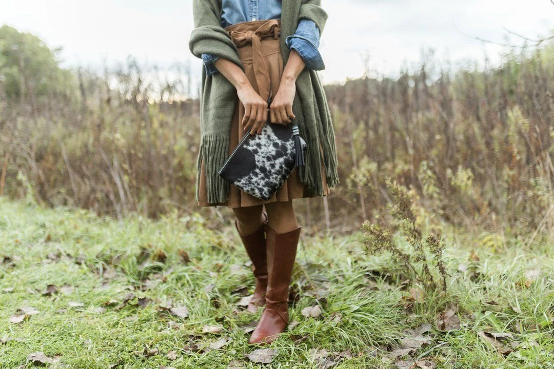 Abby Alley Handcrafted Keely Clutch - Black Cow Hair 5 Abby Alley Handcrafted Keely Clutch - Black Cow Hair