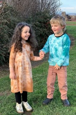North Of West Kids' Tie Dye Long Sleeve Dress - Amber 16 North Of West Kids' Tie Dye Long Sleeve Dress - Amber