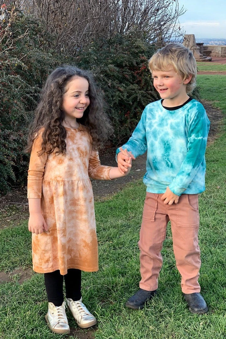 North Of West Kids' Tie Dye Long Sleeve Dress - Amber 7 North Of West Kids' Tie Dye Long Sleeve Dress - Amber