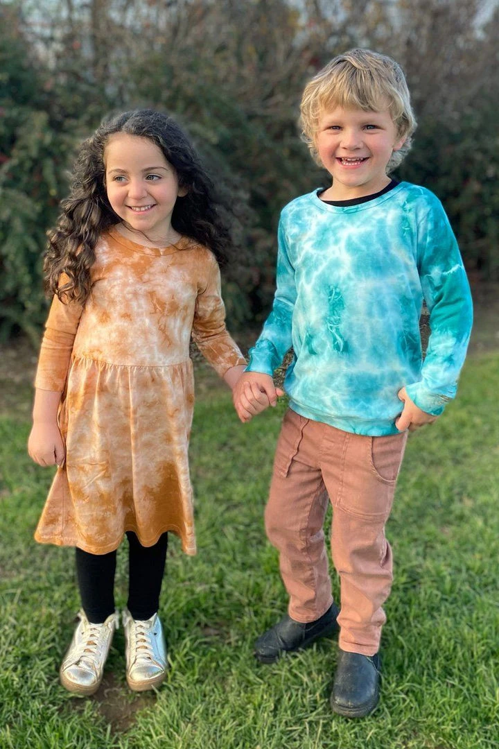 North Of West Kids' Tie Dye Long Sleeve Dress - Amber 5 North Of West Kids' Tie Dye Long Sleeve Dress - Amber