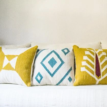 Kiliim Cream + Yellow Arrows Wool Throw Pillow Cover 5 Kiliim Cream + Yellow Arrows Wool Throw Pillow Cover
