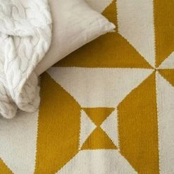 Kiliim Cream + Yellow Arrows Wool Rug