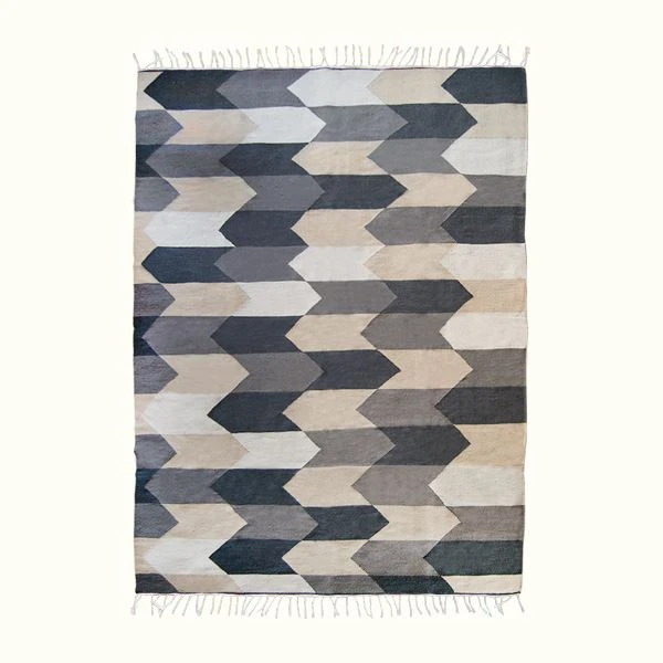 Kiliim Neutral Chevron Wool Runner / Rug 3 Kiliim Neutral Chevron Wool Runner / Rug